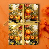 秋カボチャと開花 ラッピングペーパーシート