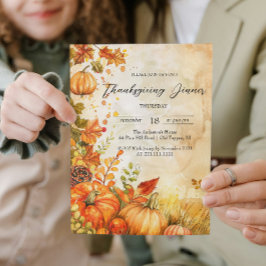 秋カボチャと離れ感謝祭ディナー 招待状