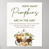 秋カボチャどのくらいの数カボチャ赤ちゃんシャワーゲーム ポスター (正面)