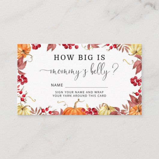 秋カボチャどのように大きなママの腹の囲いカード エンクロージャーカード (正面)