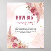 秋カボチャどのように彼女の腹の赤ちゃんシャワーのサイン大きい ポスター (正面)