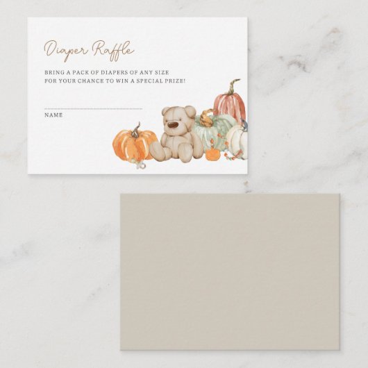 秋カボチャのおむつラッフルエンクロージャカード エンクロージャーカード (正面/裏面)