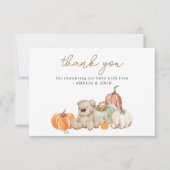 秋カボチャのおもちゃ赤ちゃんシャワーサンキューカード サンキューカード (正面)