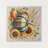 秋カボチャのアートワーク タペストリー (正面(横))