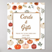 秋カボチャのカードとギフト赤ちゃんシャワー ポスター (正面)