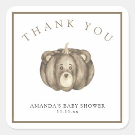 秋カボチャのクマ感謝してい- you スクエアシール