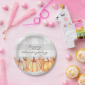 秋カボチャのジンガム感謝祭パーティーデコル ペーパープレート (パーティー)