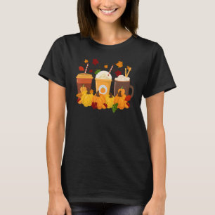 秋カボチャのスパイスドリンクカップコーヒー秋シーズン Tシャツ