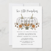 秋カボチャのツインベビーシャワー 招待状 (正面)