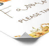 秋カボチャのトラック水の色ベビーシャワー ポスター (角)