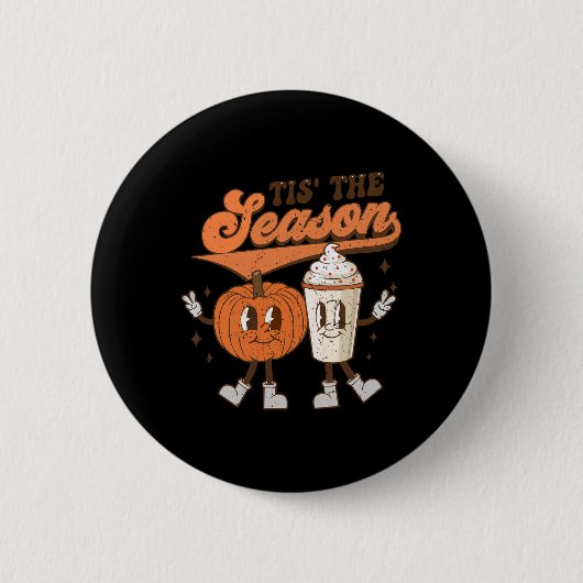 秋カボチャのハロウィーンの衣装Bへのシーズン 缶バッジ (正面)