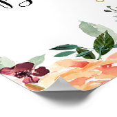 秋カボチャのバーガンディフローラベビーシャワーへようこそ ポスター (角)