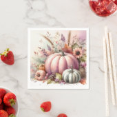 秋カボチャのパステル色の水の色絵を描の スタンダードカクテルナプキン (インサイチュ)