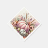 秋カボチャのパステル色の水の色絵を描の スタンダードカクテルナプキン (角)