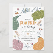 秋カボチャのパッチ赤ちゃんシャワー 招待状 (正面)