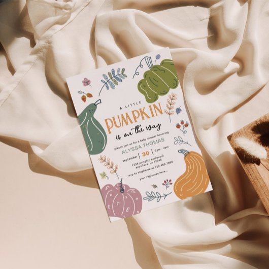秋カボチャのパッチ赤ちゃんシャワー 招待状