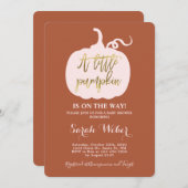 秋カボチャのベビーシャワーガール 招待状 (正面/裏面)