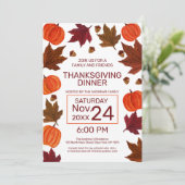 秋カボチャのメープル離れズウォーターカラー感謝祭 招待状 (スタンド正面)
