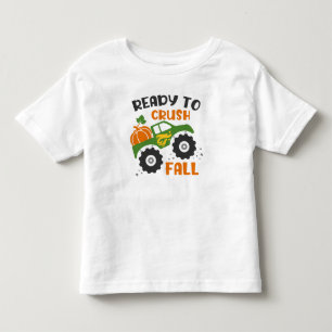 秋カボチャのモンスタートラックを粉砕する準備ができて トドラーTシャツ