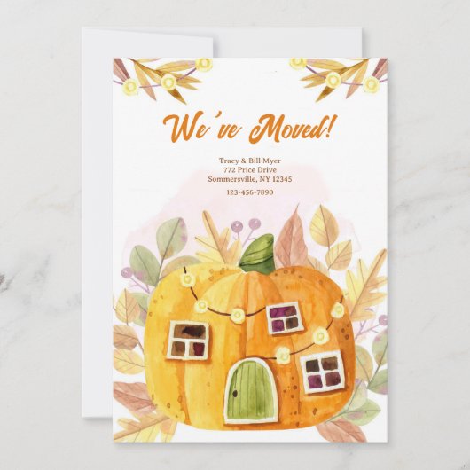 秋カボチャの移動発表 招待状 (正面)
