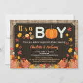 秋カボチャの赤ちゃんシャワーの招待状 招待状 (正面)