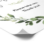 秋カボチャの赤ちゃんシャワーは緑にサインを与える ポスター (角)