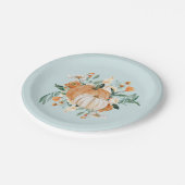 秋カボチャの赤ちゃんシャワーブルー ペーパープレート (アングル)