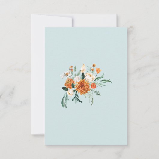 秋カボチャの赤ちゃんシャワーブルー 招待状 (裏面)