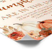 秋カボチャの赤ちゃんシャワー推測カボチャの数 ポスター (角)