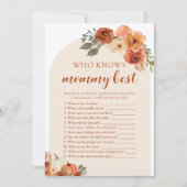 秋カボチャの赤ちゃんシャワー誰がママのゲームを知最高のって 招待状 (正面)