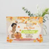 秋カボチャの赤ちゃん女の子が田舎者のヴィンテージ 招待状 (スタンド正面)