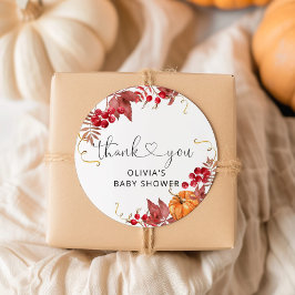 秋カボチャの赤ちゃん感謝していシャワーユー ラウンドシール