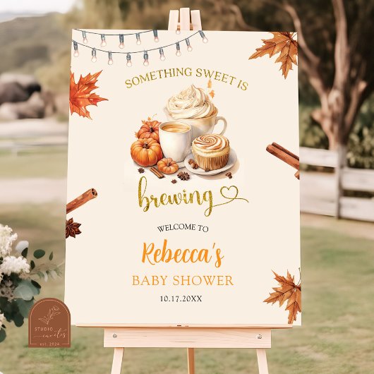 秋カボチャはコーヒーを醸造している離れコーヒーのウェルカムサイン ポスター