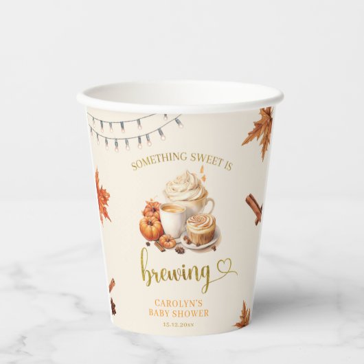 秋カボチャはコーヒーシャワー紙カップを醸造 紙コップ (正面)