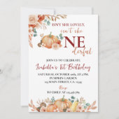 秋カボチャは彼女のオンダーフル誕生日 招待状 (正面)