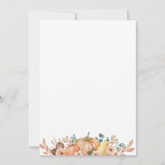 秋カボチャは彼女のオンダーフル誕生日 招待状 (裏面)