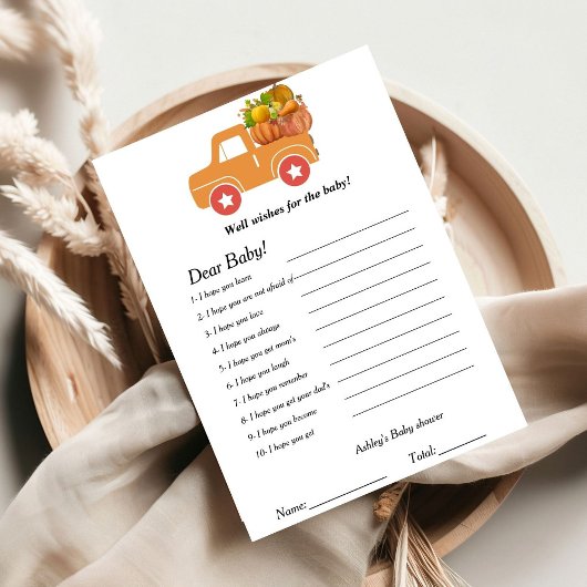 秋カボチャは赤ちゃんシャワーゲームへの願い 招待状