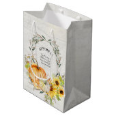 秋カボチャひまわり水カラーフローラデコップ ミディアムペーパーバッグ (正面アングル)