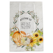 秋カボチャひまわり水カラーフローラデコップ ミディアムペーパーバッグ (裏面)