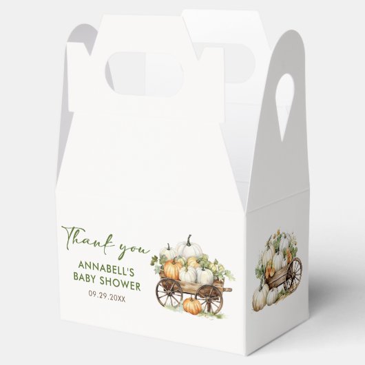 秋カボチャひまわり赤ちゃんシャワーありがとう フェイバーボックス (オープン)