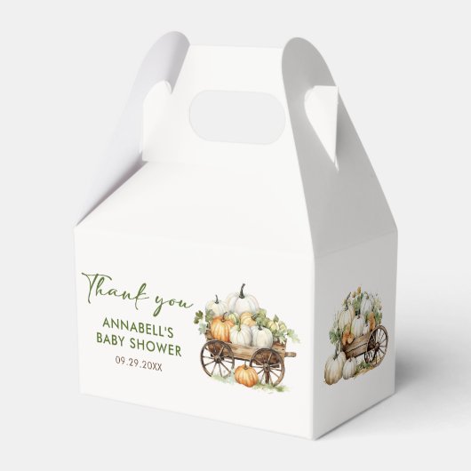 秋カボチャひまわり赤ちゃんシャワーありがとう フェイバーボックス (正面サイド)