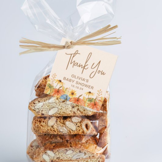 秋カボチャひまわり赤ちゃんシャワー フェイバータグ