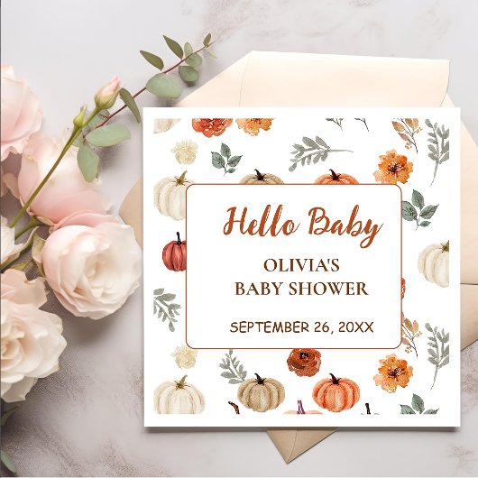 秋カボチャひまわり スタンダードカクテルナプキン