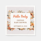 秋カボチャひまわり スタンダードカクテルナプキン (正面)