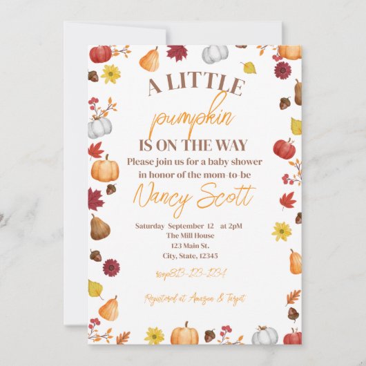 秋カボチャへの招待を受けている 招待状 (正面)