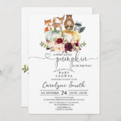 秋カボチャウッドランドベビーシャワー招待状 招待状 (正面/裏面)