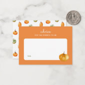 秋カボチャオレンジの赤ちゃんシャワー子育てアドバイス ノートカード (正面/裏面インサイチュ)