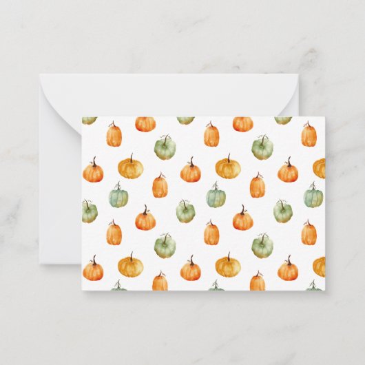秋カボチャオレンジの赤ちゃんシャワー子育てアドバイス ノートカード (裏面)