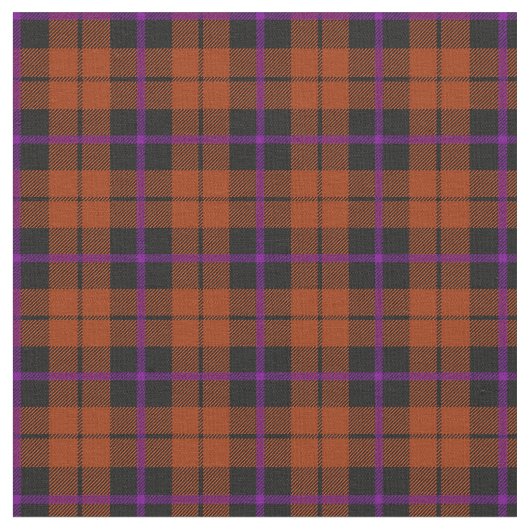 秋カボチャオレンジ紫色か黒い格子縞print2 ファブリック (クローズアップ)