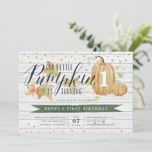 秋カボチャカスタムンエイジ誕生日パーティー 招待状 (スタンド正面)